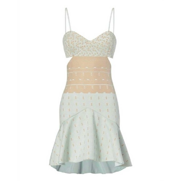 Jonathan Simkhai Cut Out Dress in Mint Green and Nude Size 6 NWOT - Picture 4 of 13